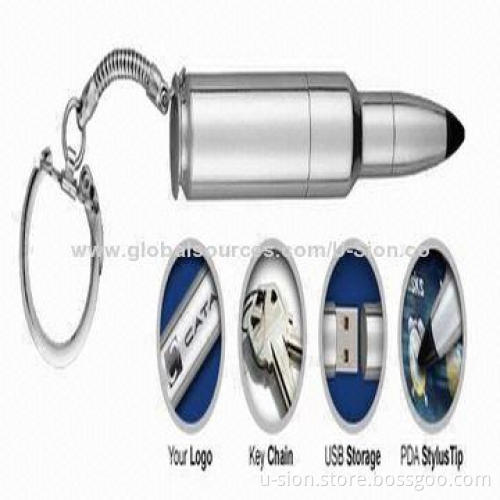Gold and Silver Colors Metal Bullet USB Memory Pen Drive